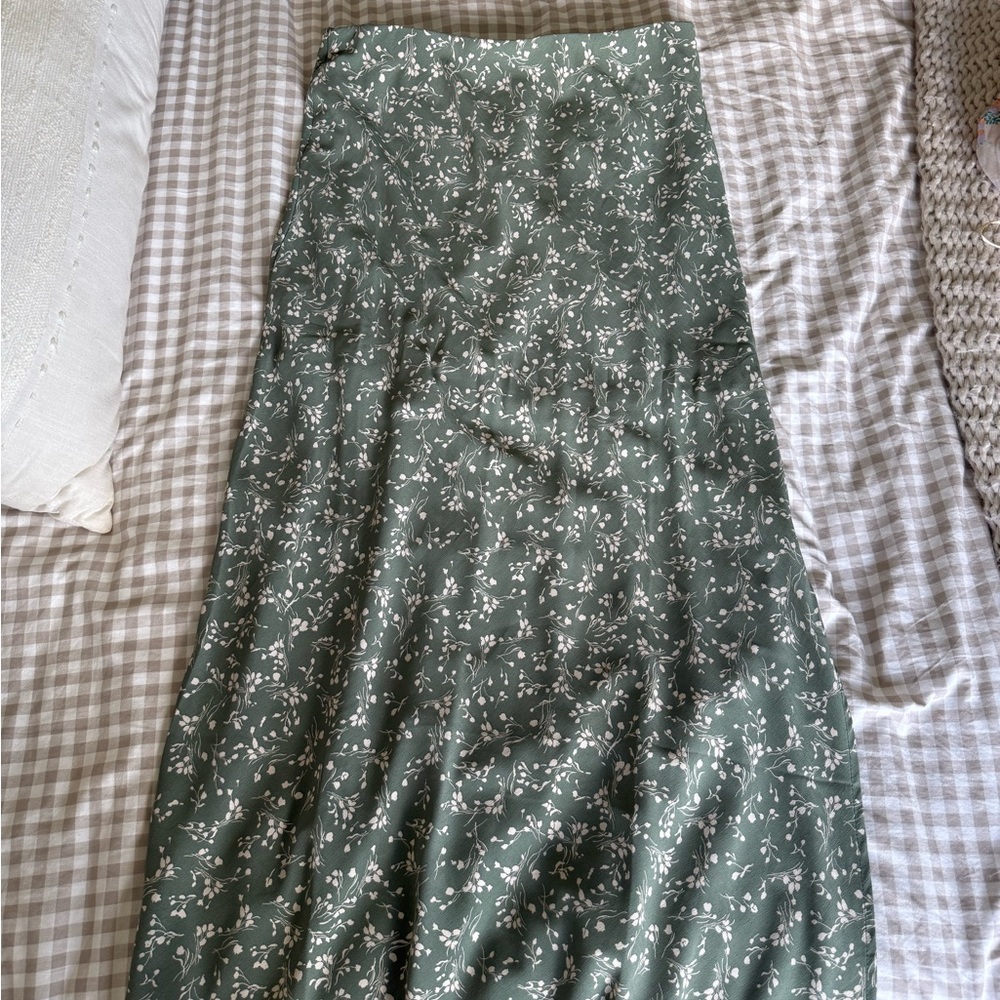 Floral Green Skirt
